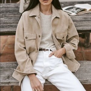 AMI Vintage Suede Beige Shirt Jacket Buck Mason Inspo M